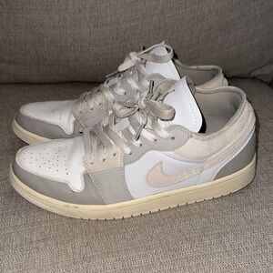 Nike Men's Air Jordan 1 Low SE Craft “Tech Grey” Sneakers